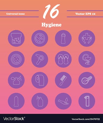 Set line icons of hygiene vector image