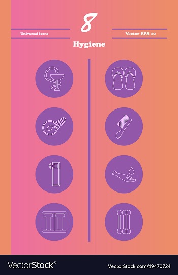 Set line icons of hygiene vector image
