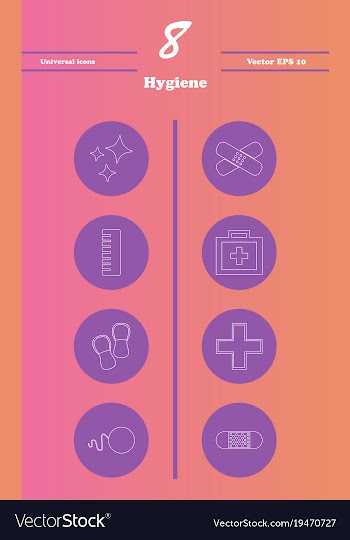 Set line icons of hygiene vector image