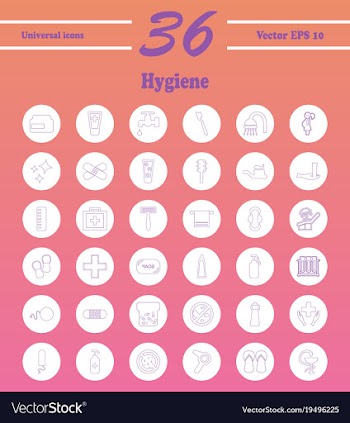 Set line icons of hygiene vector image