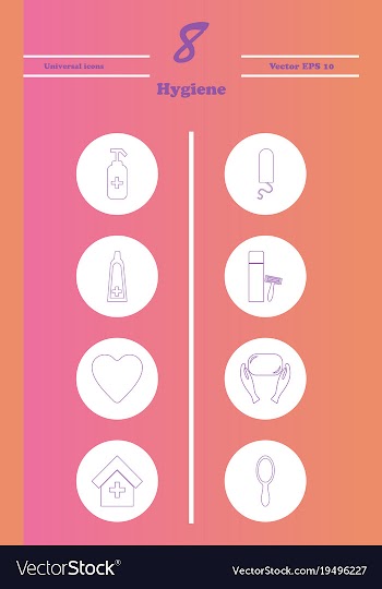 Set line icons of hygiene vector image