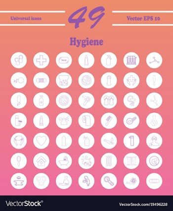 Set line icons of hygiene vector image