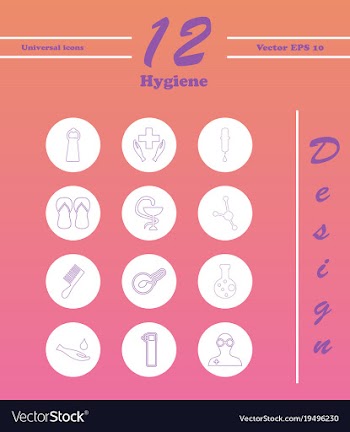 Set line icons of hygiene vector image