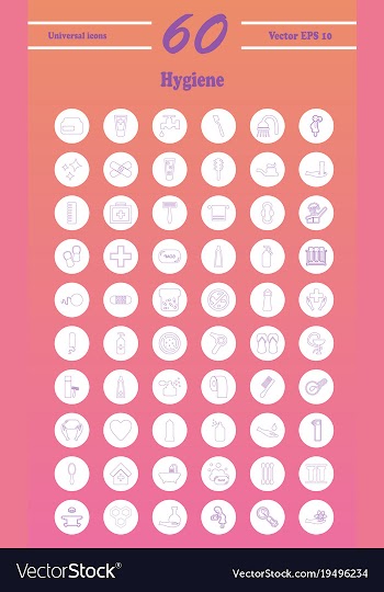 Set line icons of hygiene vector image