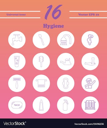 Set line icons of hygiene vector image