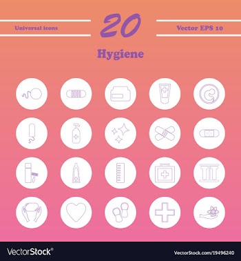 Set line icons of hygiene vector image