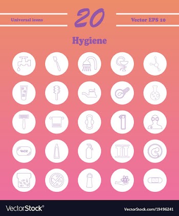 Set line icons of hygiene vector image