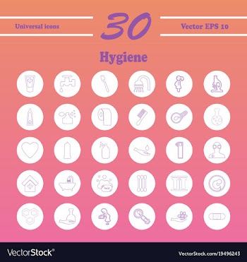Set line icons of hygiene vector image