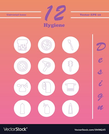 Set line icons of hygiene vector image