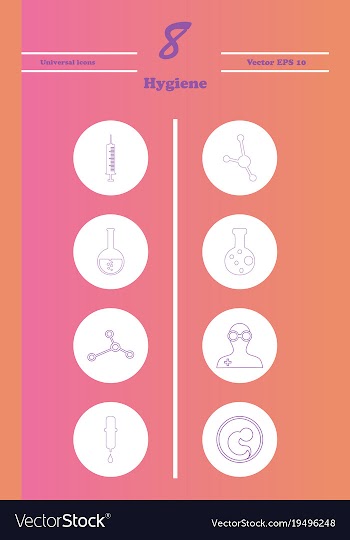 Set line icons of hygiene vector image