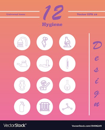 Set line icons of hygiene vector image