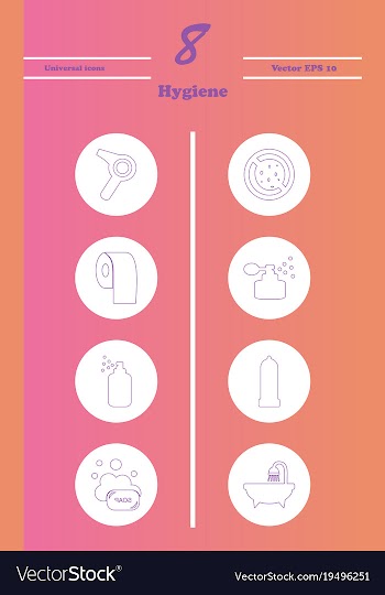 Set line icons of hygiene vector image