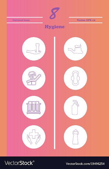 Set line icons of hygiene vector image