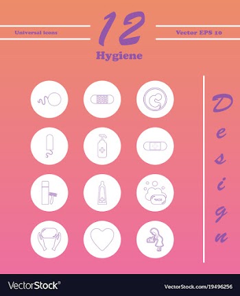 Set line icons of hygiene vector image