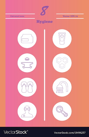 Set line icons of hygiene vector image