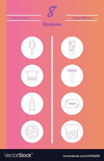Set line icons of hygiene vector image
