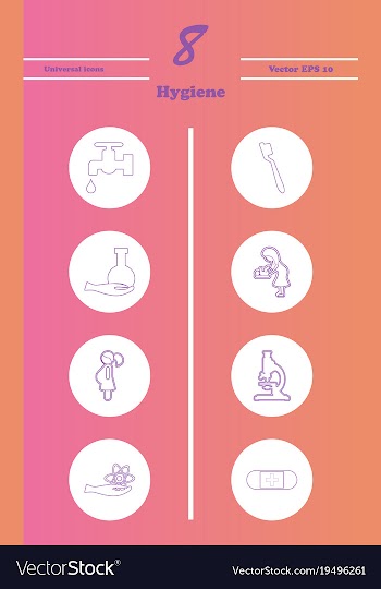 Set line icons of hygiene vector image