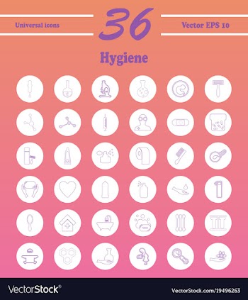 Set line icons of hygiene vector image
