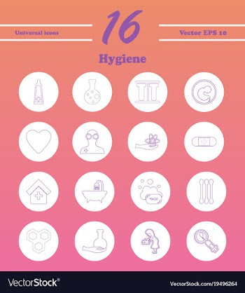 Set line icons of hygiene vector image