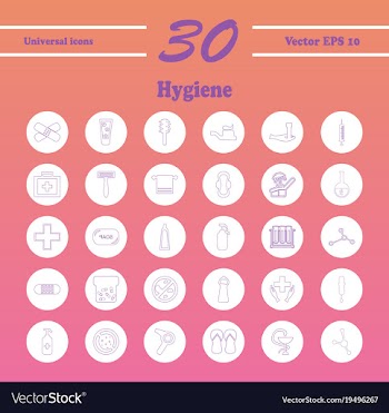 Set line icons of hygiene vector image