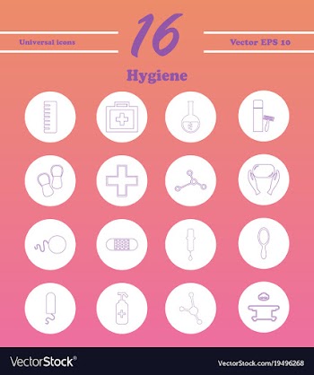 Set line icons of hygiene vector image