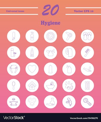 Set line icons of hygiene vector image