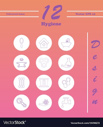 Set line icons of hygiene vector image