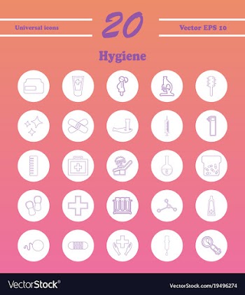 Set line icons of hygiene vector image