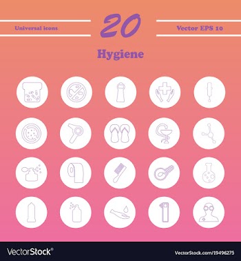 Set line icons of hygiene vector image