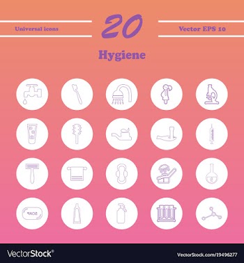 Set line icons of hygiene vector image