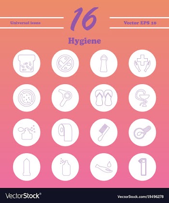 Set line icons of hygiene vector image
