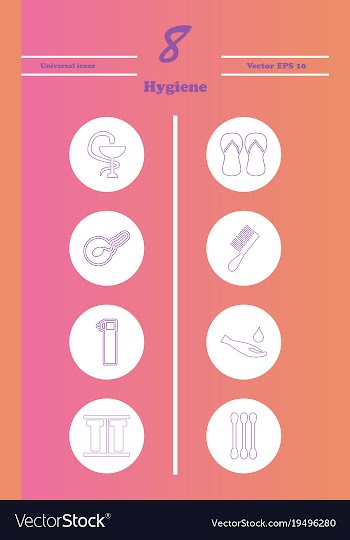 Set line icons of hygiene vector image