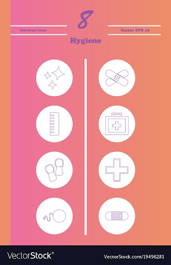 Set line icons of hygiene vector image