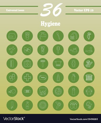 Set line icons of hygiene vector image