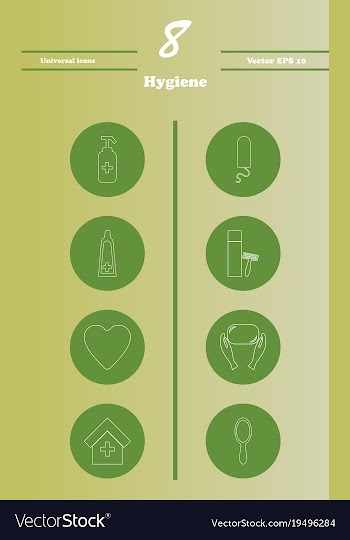 Set line icons of hygiene vector image
