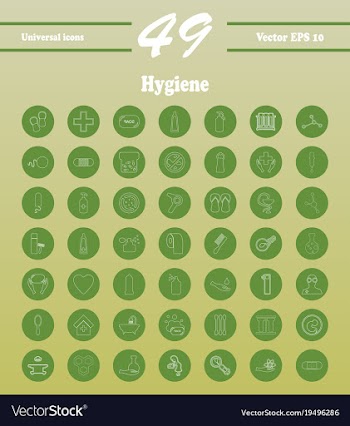 Set line icons of hygiene vector image