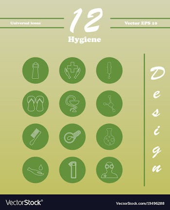 Set line icons of hygiene vector image