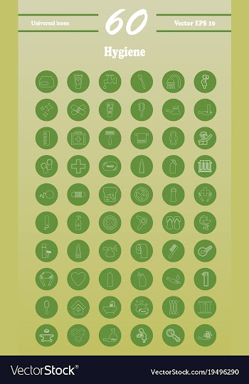 Set line icons of hygiene vector image