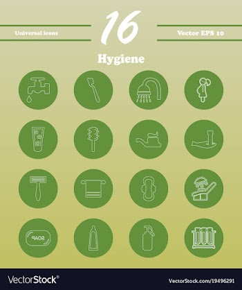 Set line icons of hygiene vector image
