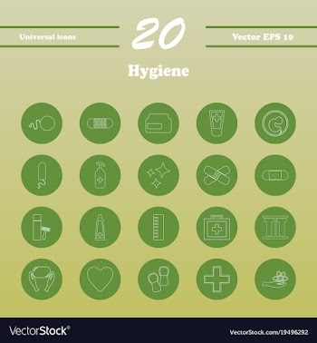 Set line icons of hygiene vector image