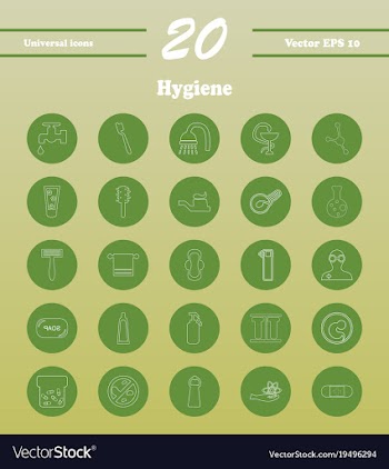 Set line icons of hygiene vector image