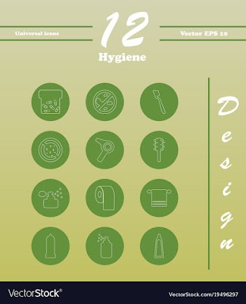 Set line icons of hygiene vector image