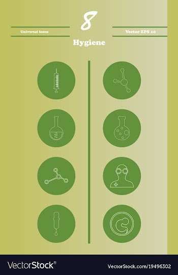 Set line icons of hygiene vector image