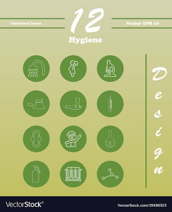Set line icons of hygiene vector image