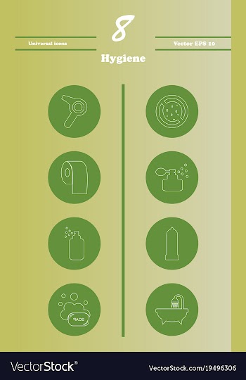 Set line icons of hygiene vector image