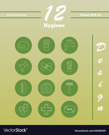 Set line icons of hygiene vector image