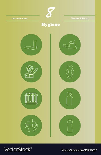 Set line icons of hygiene vector image