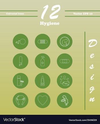 Set line icons of hygiene vector image