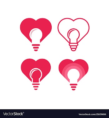 Set love bulb icon design vector image