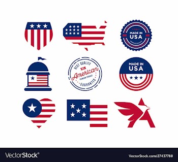 Set made in usa labels vector image